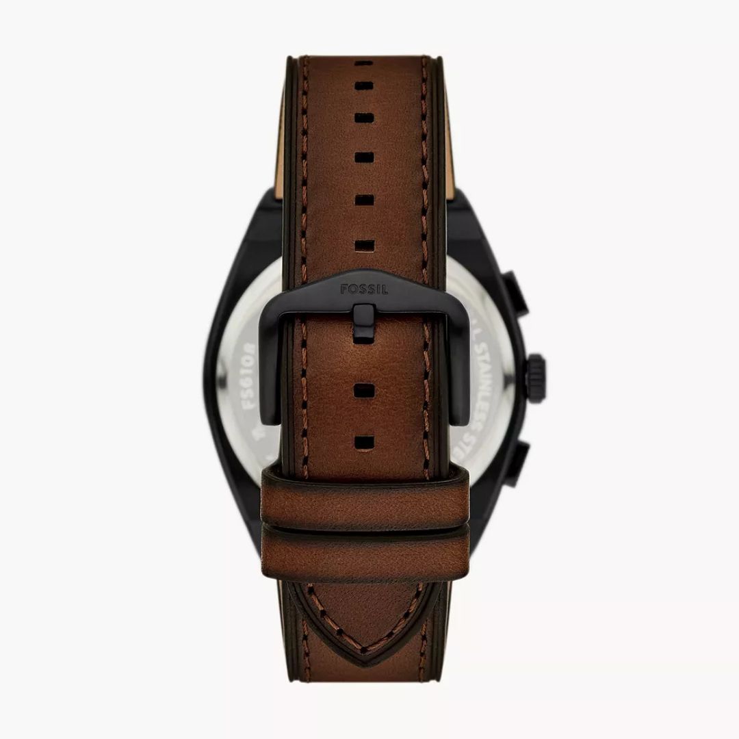 Everett Chronograph Brown Leather Watch